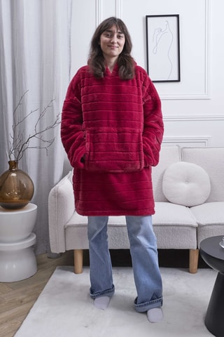 Sweaterplaid met Capuchon - Rood