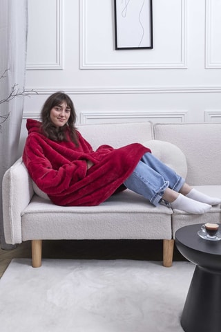 Sweaterplaid met Capuchon - Rood