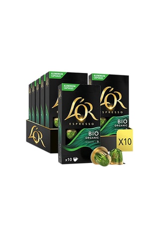 100 cápsulas - Café L'OR Espresso bio - Intensidade 9 - 10x10 cápsulas