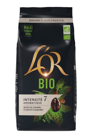 Lot de 4 x 900 g - Café em grão L'Or Bio - Intensidade 7