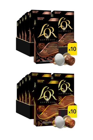 Assortiment gourmand 200 capsules Caramel et Chocolat - Intensité 5 - Compatibles Nespresso®*