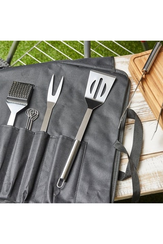 10 utensílios para churrasco em aço inoxidável