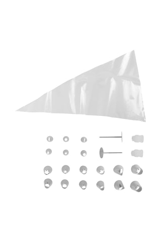 5 sacos de pasteleiro e 22 acessórios de pastelaria