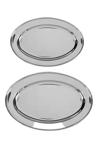 2 tabuleiros para servir em aço inoxidável - 25 x 18 cm