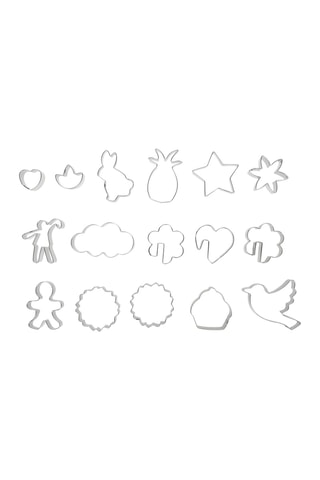 16 cortadores de forma em aço inoxidável - 22 x 14 x 7,5 cm