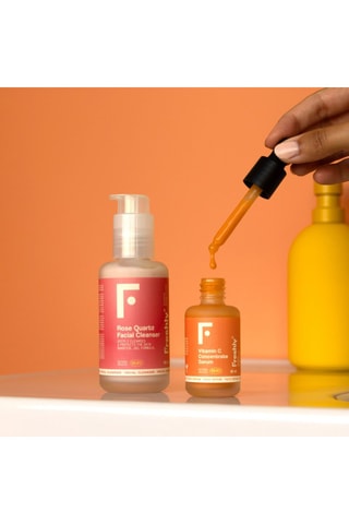 Sérum concentré de Vitamine C et Gel nettoyant visage naturel Rose Quartz - 30 ml et 100 ml