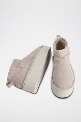 Leren Low Boots - Beige