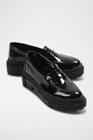 Gelakte Mocassins - Zwart