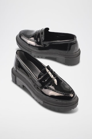 Gelakte Mocassins - Zwart