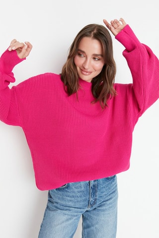 Oversized Trui Fuchsia