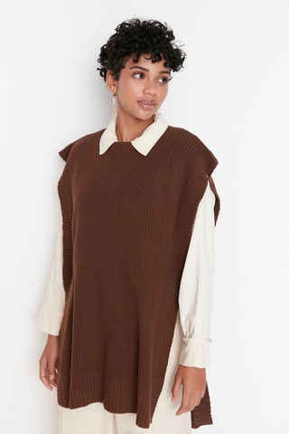 Mouwloze Trui - Bruin
