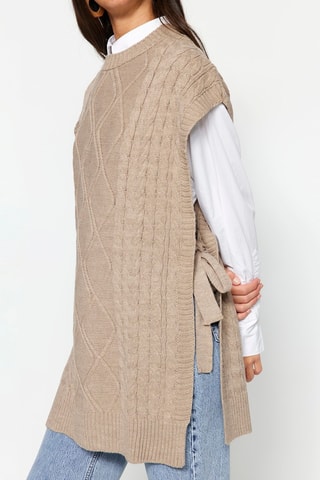 Mouwloze trui - Beige