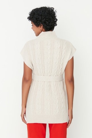 Lange Mouwloze Trui Beige