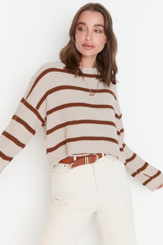 Trui - Beige en Bruin