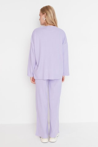 Maglia e pantaloni wide legs - Malva