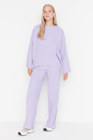 Maglia e pantaloni wide legs - Malva