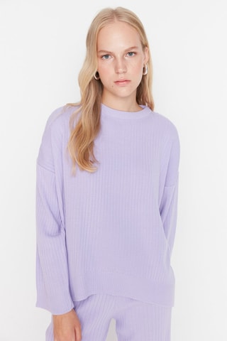 Maglia e pantaloni wide legs - Malva