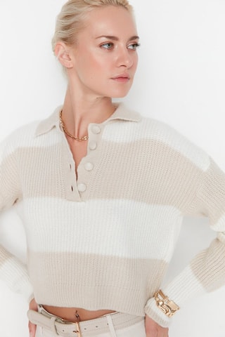 Trui Beige en Wit
