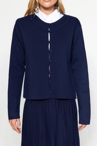 Cardigan e gonna plissé - Navy