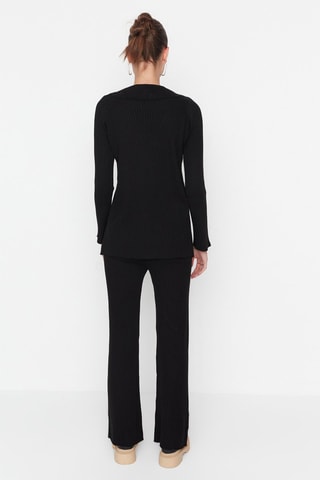 Cardigan e pantaloni bootcut - Nero