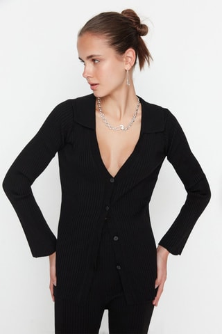 Cardigan e pantaloni bootcut - Nero