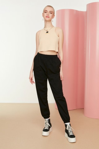 Joggingbroek Hoge Taille Zwart