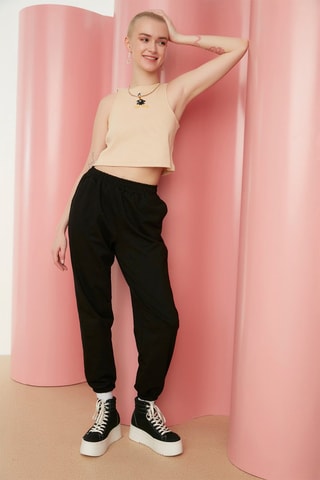 Joggingbroek Hoge Taille Zwart