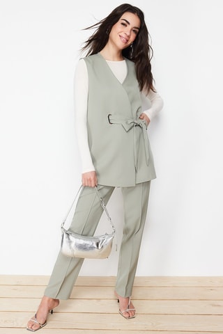 Pantaloni e giacca senza maniche  - Kaki