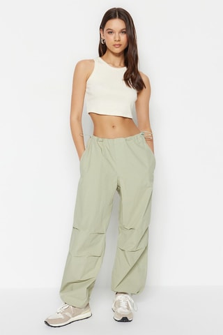 Broek Wide Legs lichtgroen
