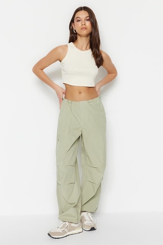 Broek Wide Legs lichtgroen