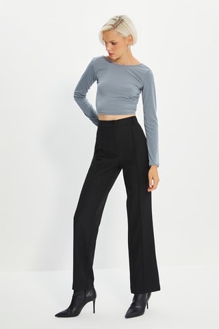 Rechte Broek Hoge Taille Zwart
