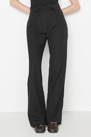 Broek Hoge Taille Wide Legs - Zwart