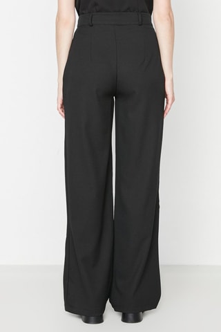 Broek Hoge Taille Wide Legs - Zwart