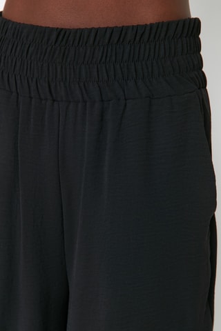 Broek Hoge Taille Wide Legs Zwart