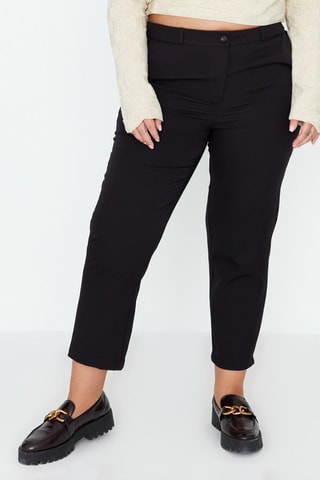 Rechte Broek Hoge Taille Zwart