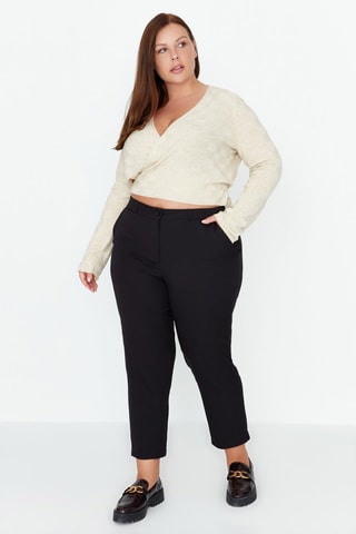 Rechte Broek Hoge Taille Zwart