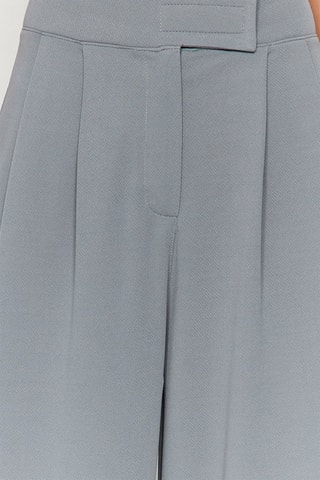 Broek Hoge Taille Wide Legs Grijs