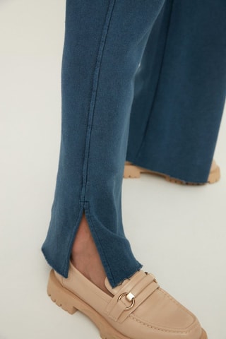 Calças de cintura alta - Azul