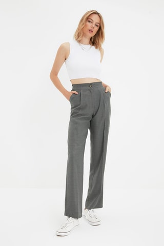 Broek Wide Legs Grijs