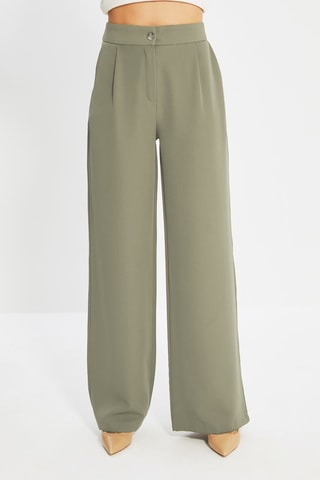 Broek Wide Legs Kaki