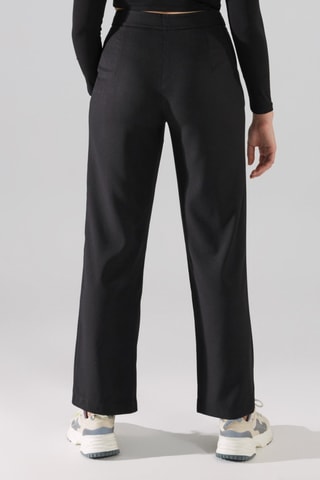 Calças wide legs de cintura alta - Preto