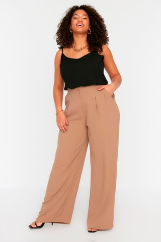 Palazzobroek Hoge Taille Taupe