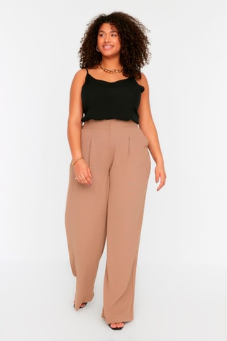 Palazzobroek Hoge Taille Taupe