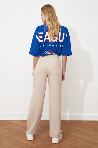 Calças direitas - Bege