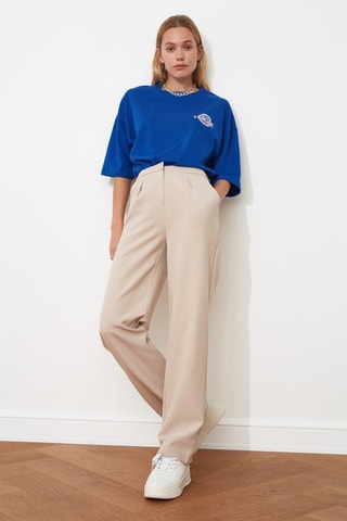 Calças direitas - Bege