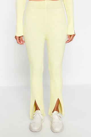 Tunica e pantaloni slim a vita alta - Giallo