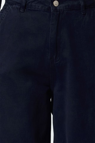 Calças de ganga de cintura alta - Azul-marinho