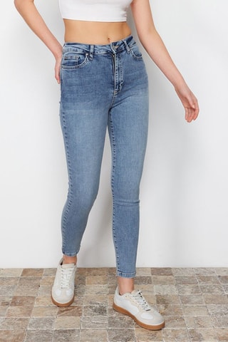 Jeans Skinny Hoge Taille - Blauw