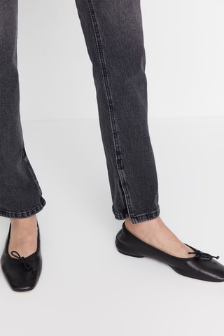 Jeans Hoge Taille Flare Cut Zwart