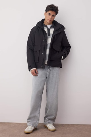 Parka con cappuccio - Nero